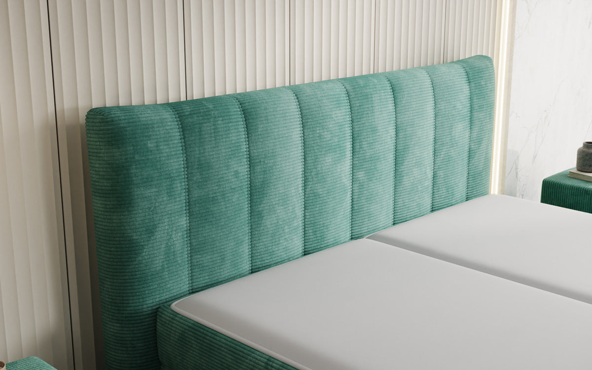 Boxspringbett Ines in Cord mit Stauraum