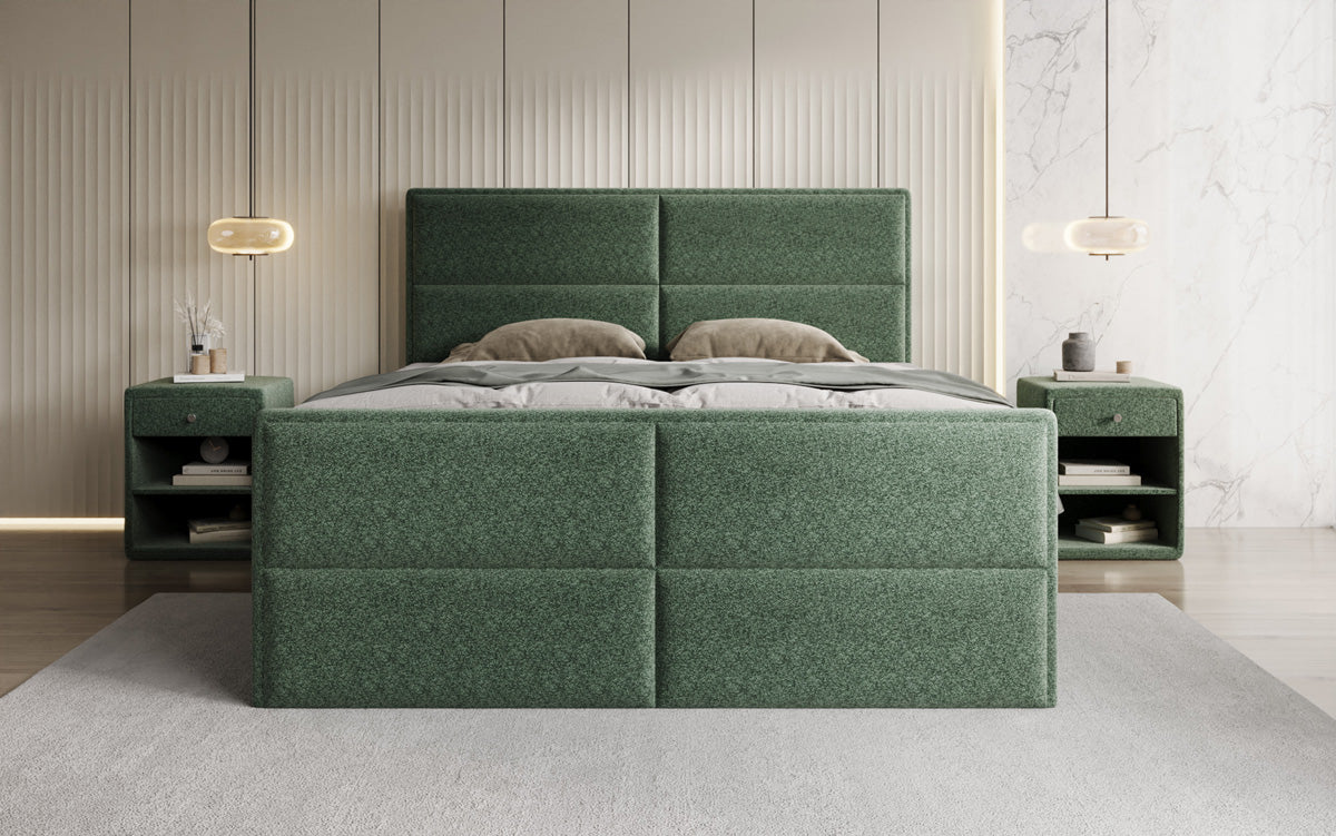 Boxspringbett Viola in Strukturstoff mit Stauraum