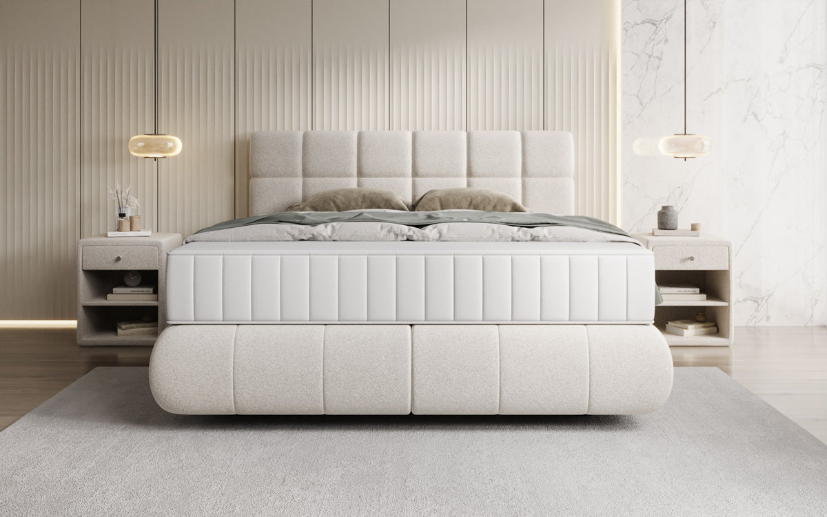 Boxspringbett Nala in Strukturstoff mit Schwebeoptik