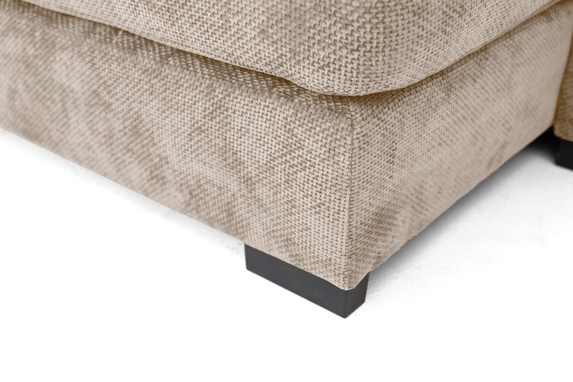 Designer Sofa Selena U mit Schlaffunktion in Strukturstoff