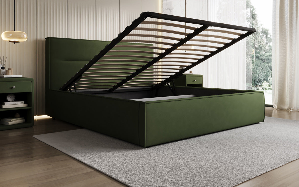 Designer Polsterbett Merry Stoff mit Stauraum