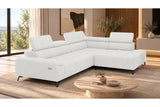 Ecksofa Volo in Chenille Weiß, Ottomane rechts – Ansicht 4
