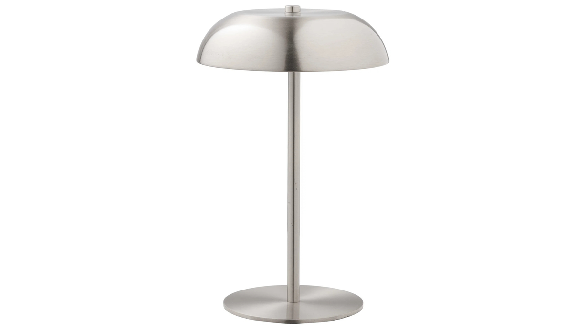 Tischlampe Norwick - wiederaufladbar aus silbernen Metall