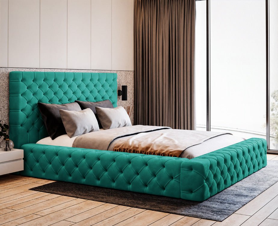 Designer Polsterbett Lana Samt mit Stauraum