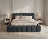 Designer Polsterbett Como in Cord mit Stauraum – Anthrazit