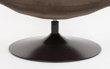 Designer Drehsessel Nando in Samt in Braun – Detail Drehfuß