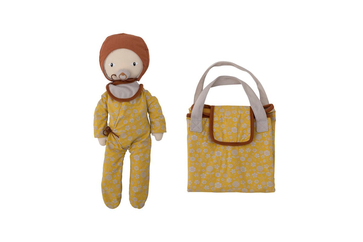 Puppe Alin - Spielset mit Wickelzubehör & Kuschelpuppe im Blumenoutfit