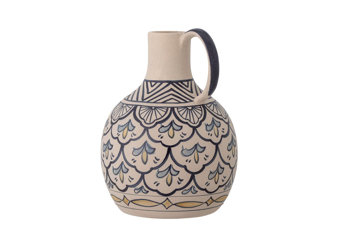 Vase "Filigrane" - blaue Steingut Vase