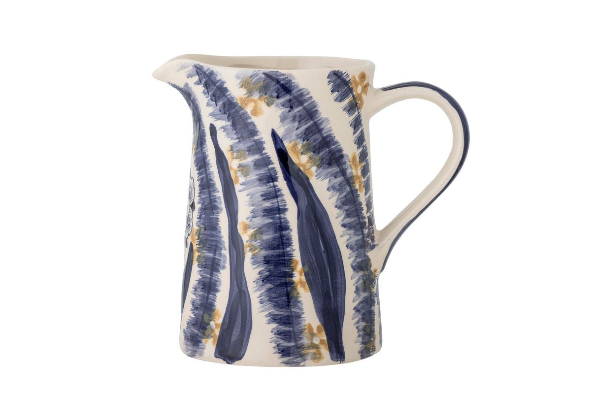 Vase "BlueFlower" - blaue Steingut Vase