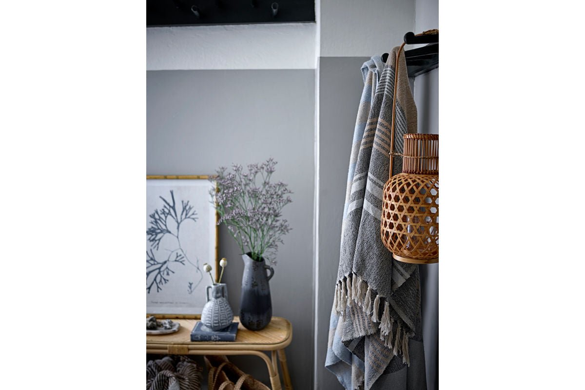 Vase "Gresto" - graue Keramikvase mit Muster