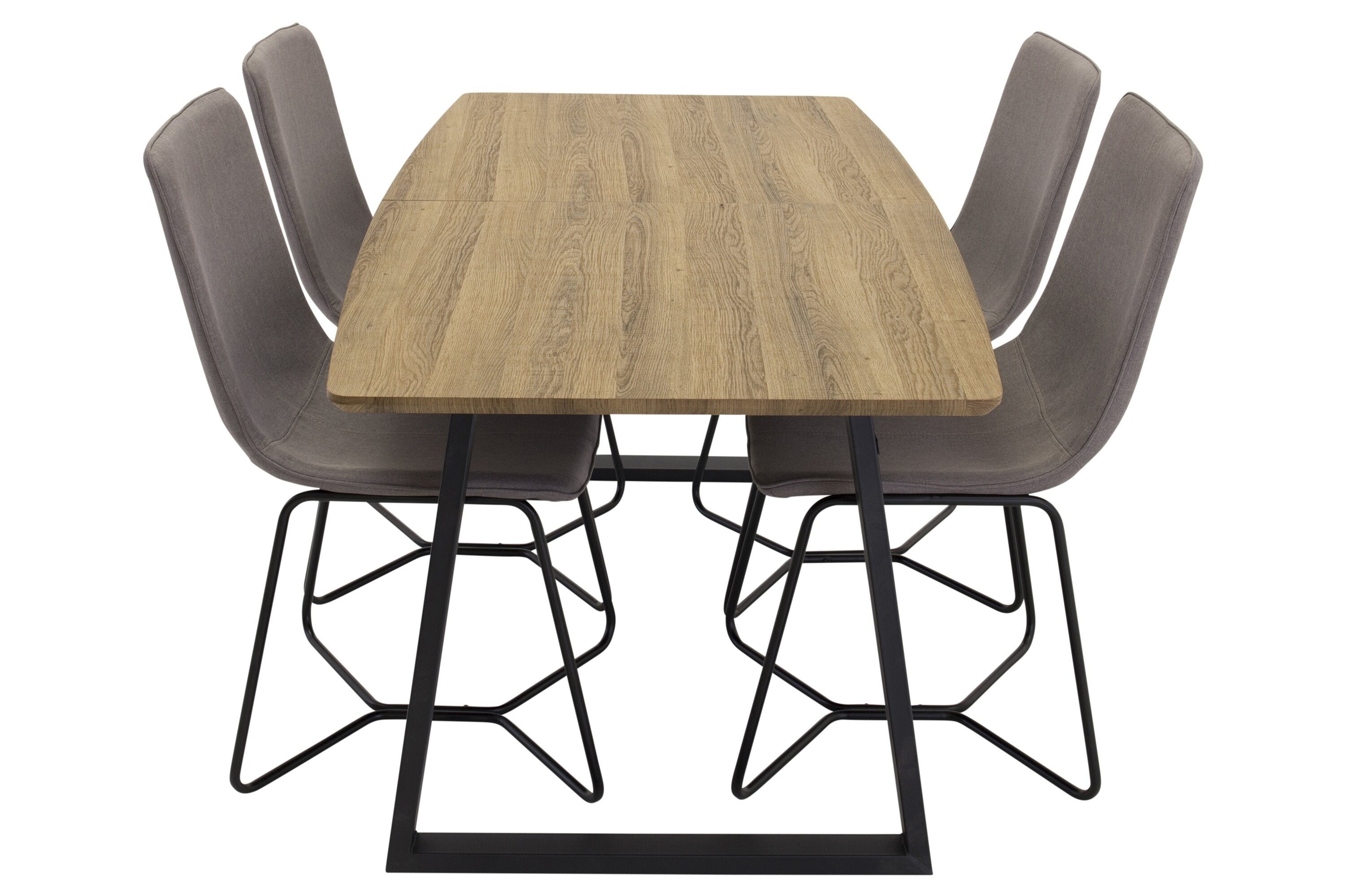 Garten Essgruppe Loftia - Tisch mit Holzplatte und vier Stühlen