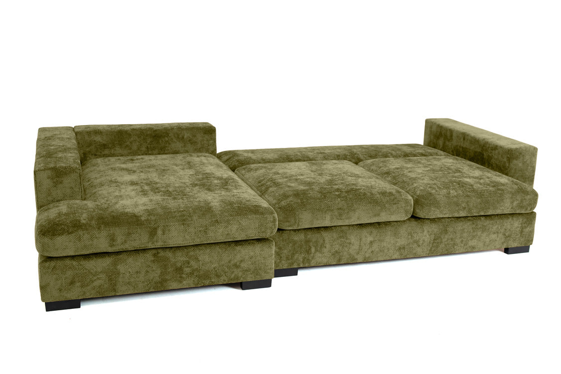 Designer Sofa Selena L mit Schlaffunktion in Strukturstoff
