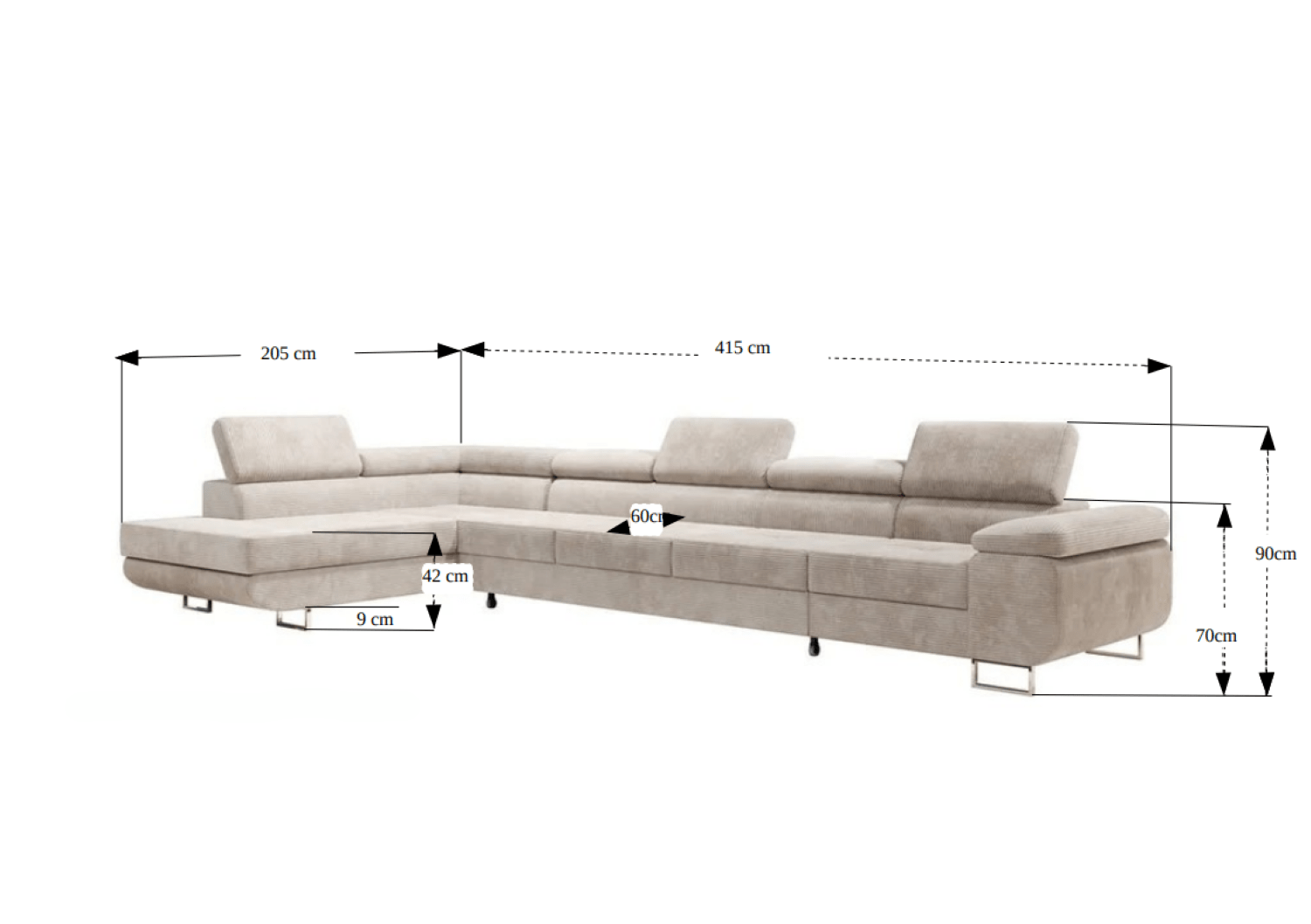 Designer Sofa Maxi mit Schlaf - und Klappfunktion in Samt