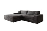 Designer Ecksofa Lugo in Cord – Grau – Links