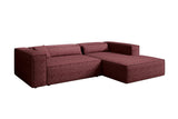 Designer Ecksofa Vasto in Strukturstoff – Bordeaux – Rechts