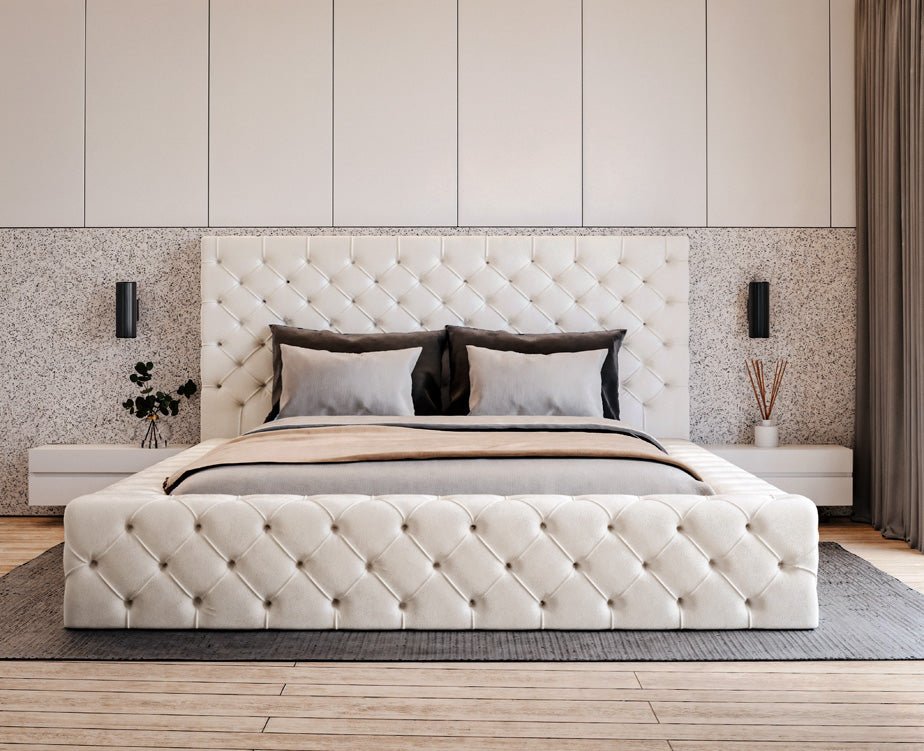 Designer Polsterbett Lana Samt mit Stauraum