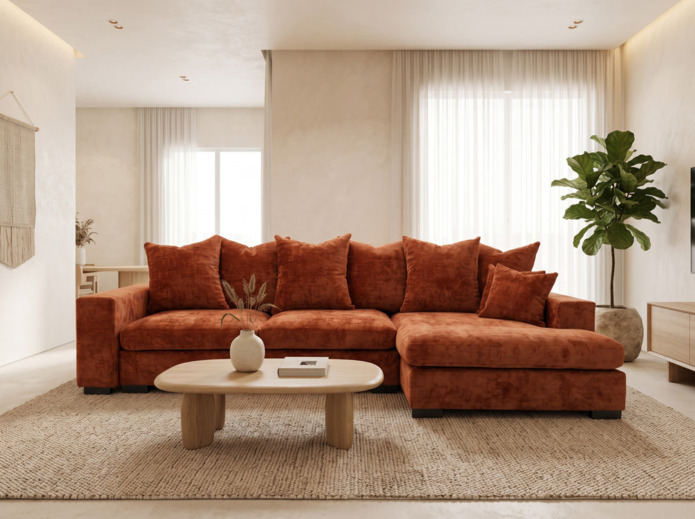 Designer Sofa Selena L mit Schlaffunktion in Strukturstoff