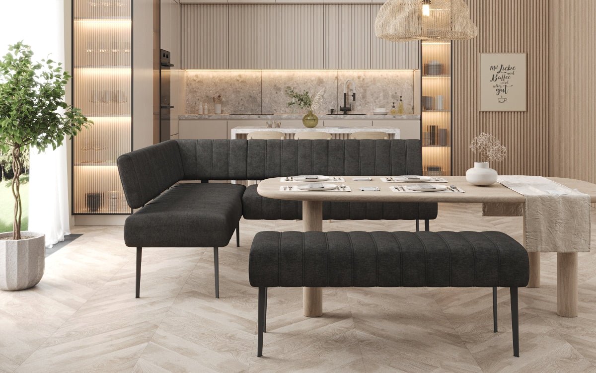 Gepolsterte Essbank Montero aus robustem Stoff mit Metallbeinen