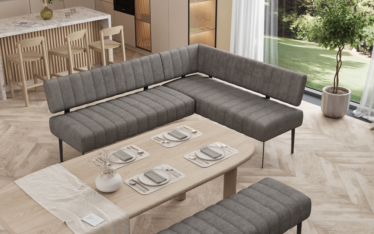 Gepolsterte Essbank Montero aus robustem Stoff mit Metallbeinen