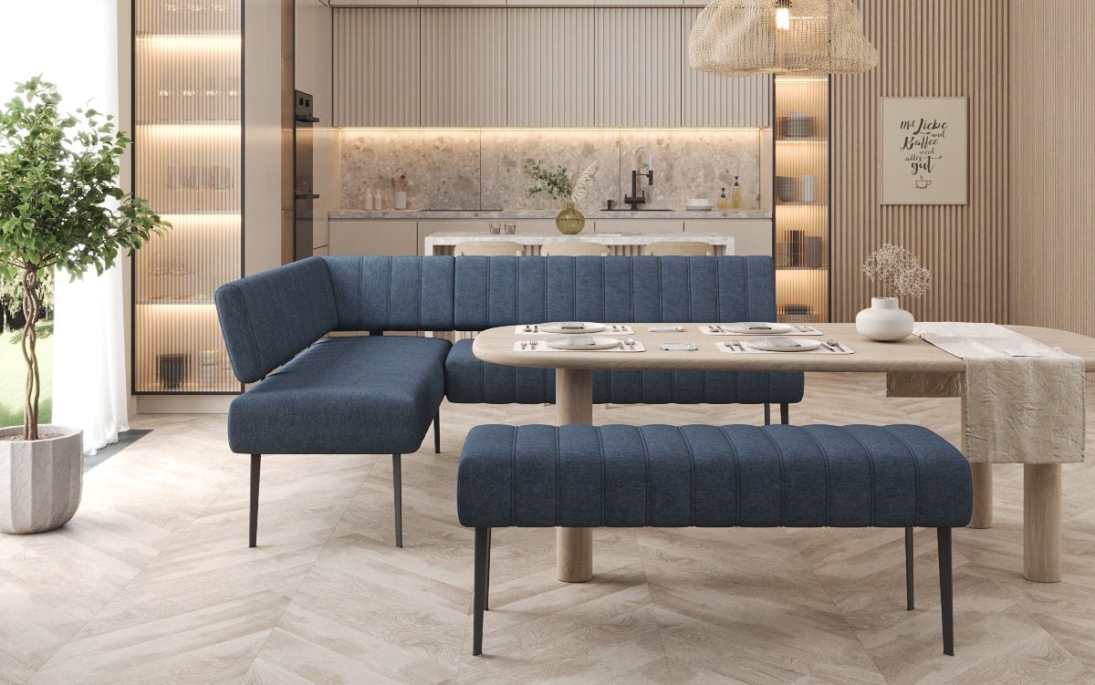 Gepolsterte Essbank Montero aus robustem Stoff mit Metallbeinen