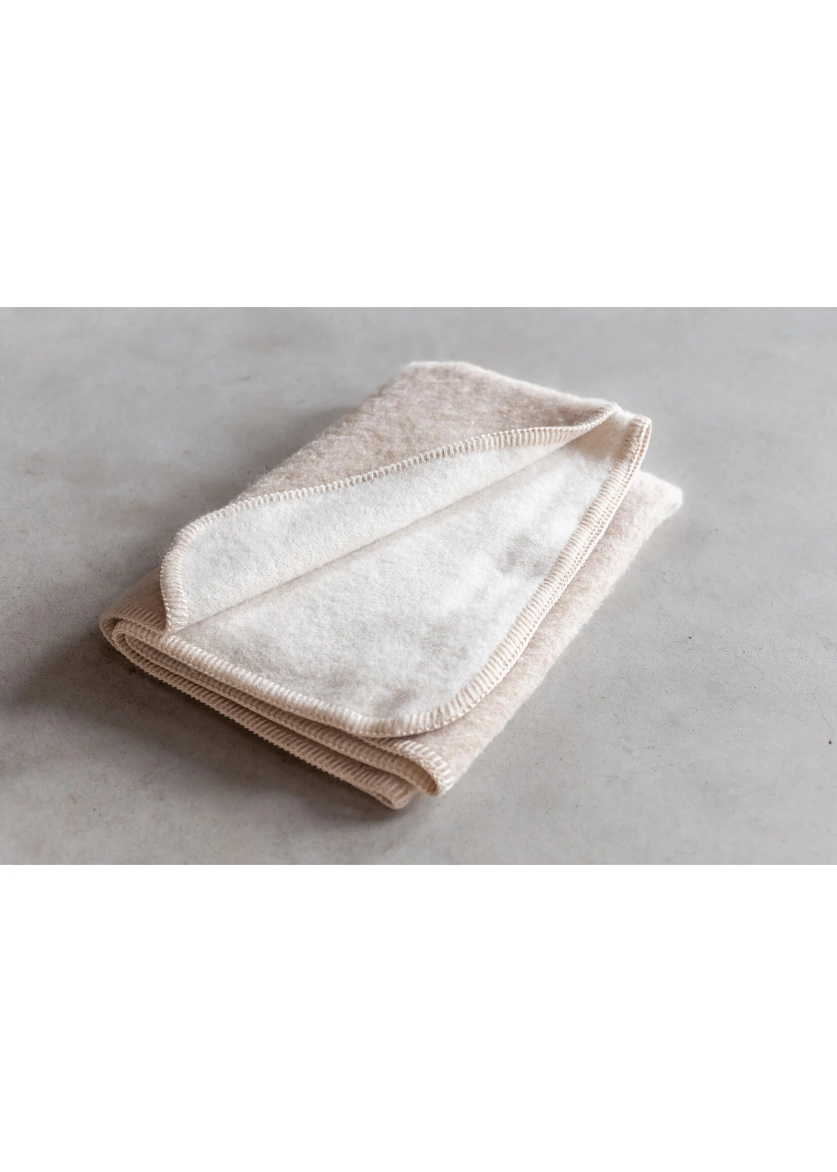 Babydecke aus reiner Alpakawolle - Beige & Grau - 95x75 cm