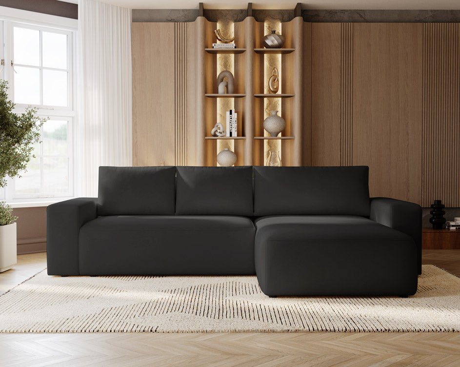 Designer Sofa Celina Samt mit Schlaffunktion und Stauraum