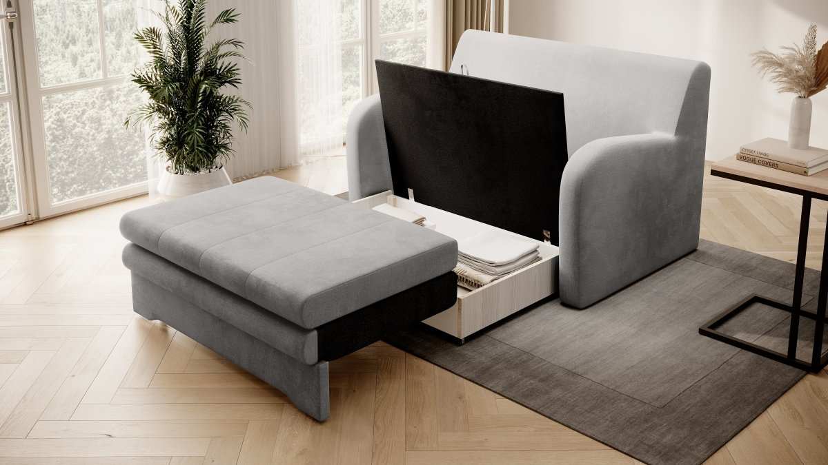 Designer Sofa Arian mit Schlaffunktion und Stauraum - Luxusbetten24