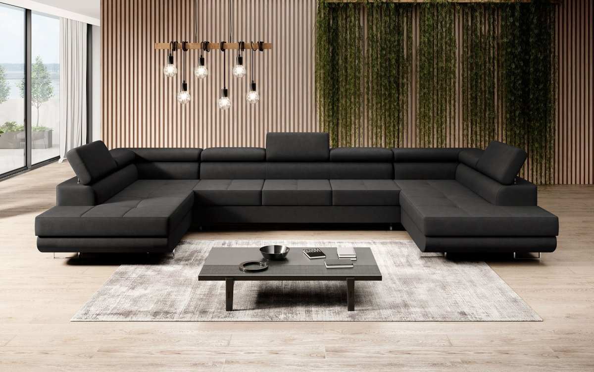 Designer Sofa Positano mit Schlaf- und Klappfunktion (Stoff) - Luxusbetten24