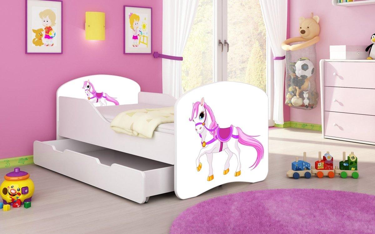 Kinderbett Luna mit Stauraum und verschiedenen Motiven - Luxusbetten24