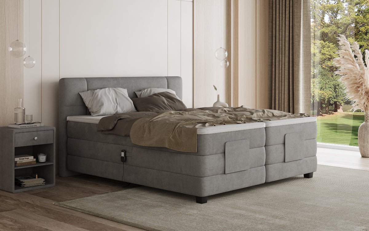 Boxspring posteľ Noela zamat elektricky nastaviteľná