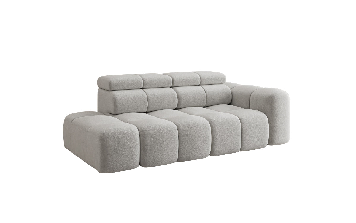 Designer Sofa 3-Sitzer mit Chaise Longue Mia in Chenille
