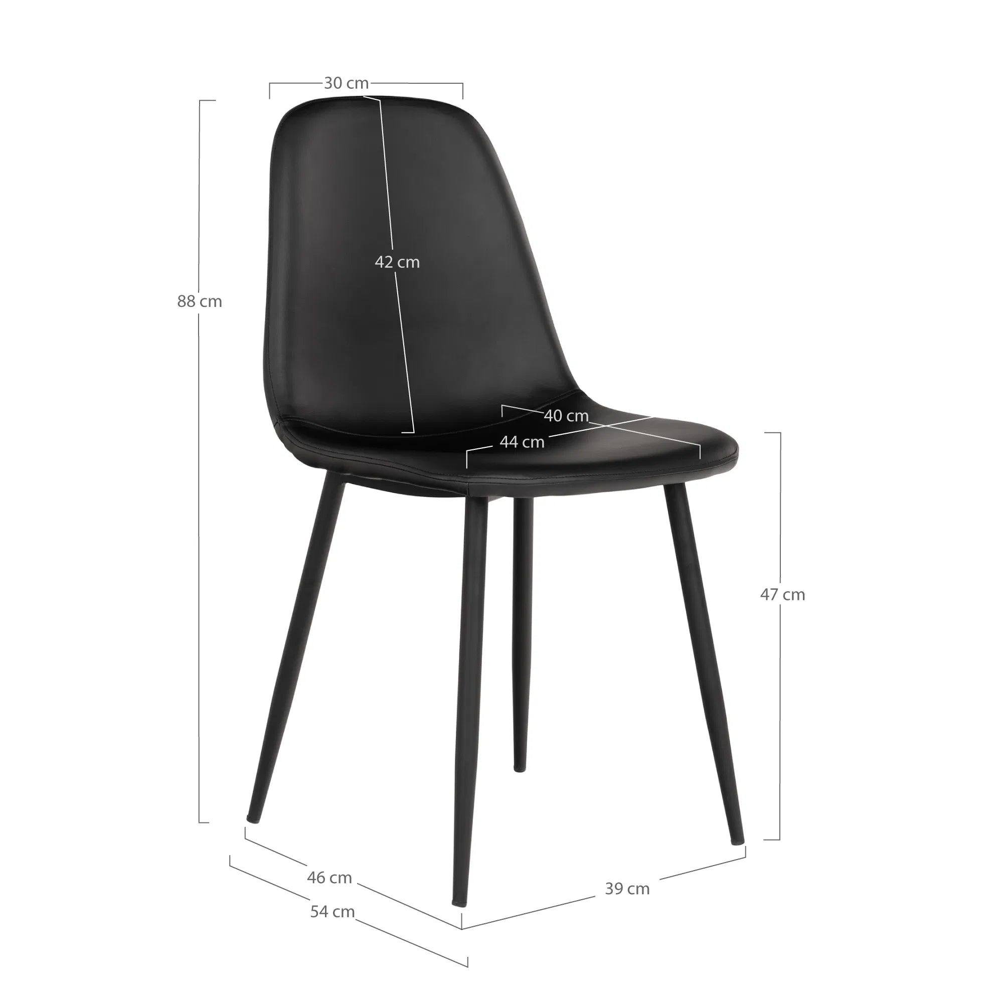 2er Set - Designer Stuhl Wien in Kunstleder
