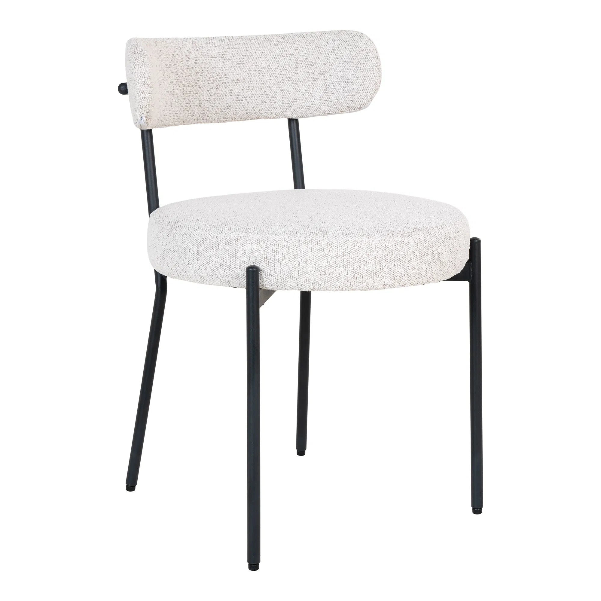 2er Set - Designer Stuhl Siena Bouclé Weiß