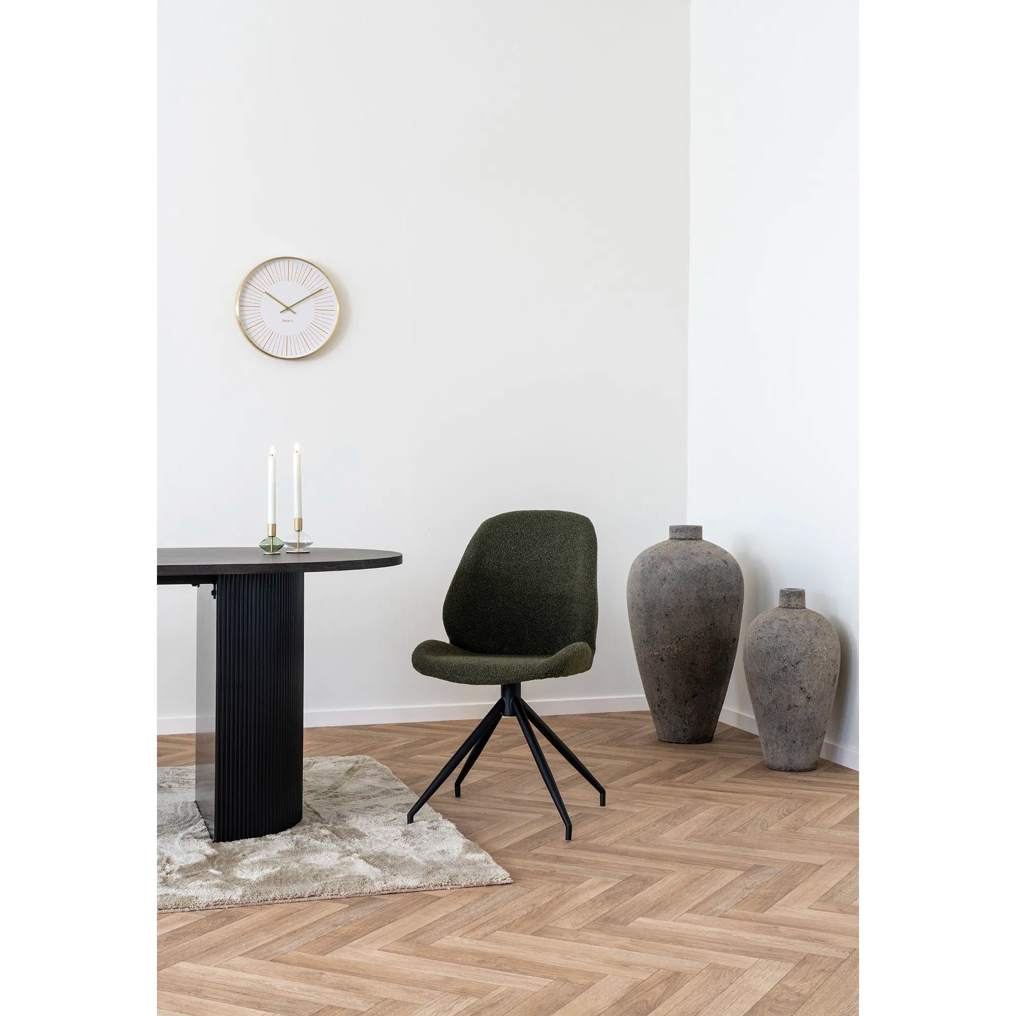2er Set - Designer Stuhl Lissabon Bouclé mit Drehfunktion