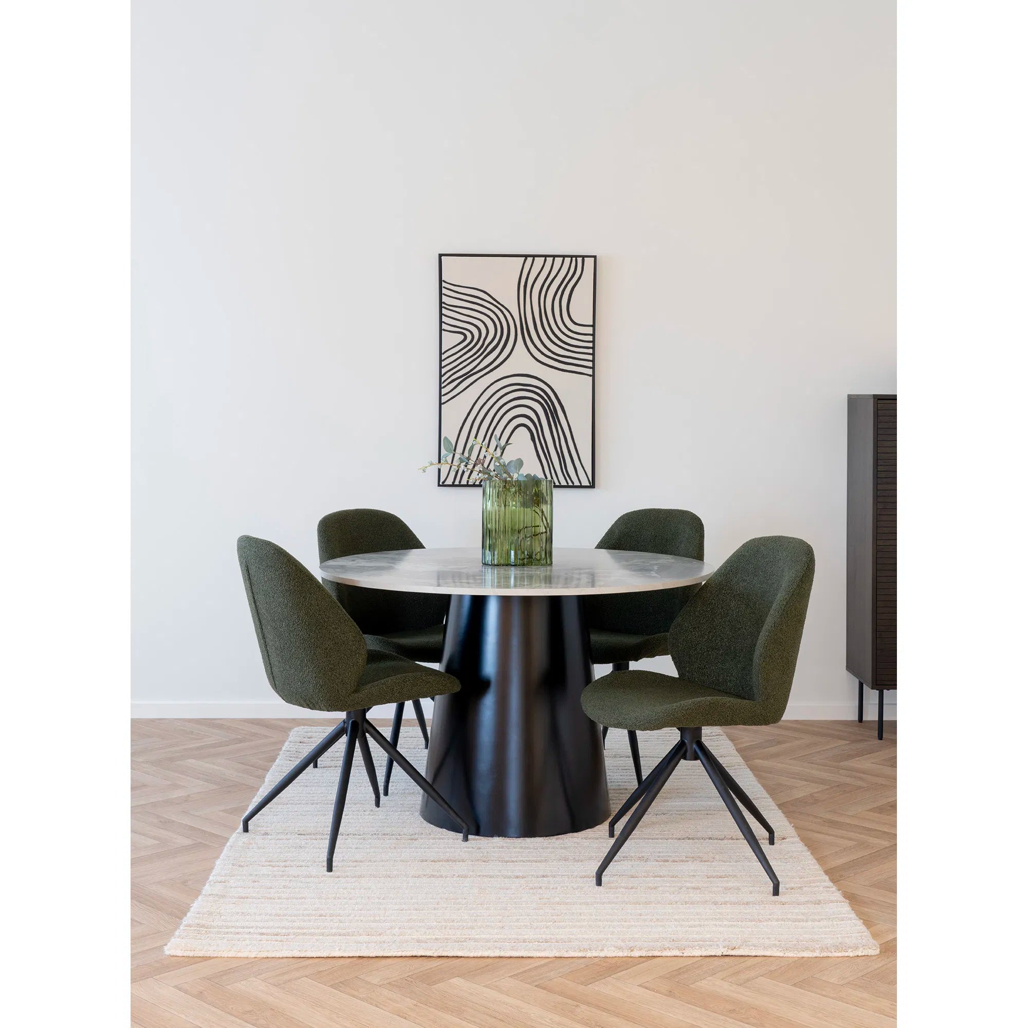 2er Set - Designer Stuhl Lissabon Bouclé mit Drehfunktion