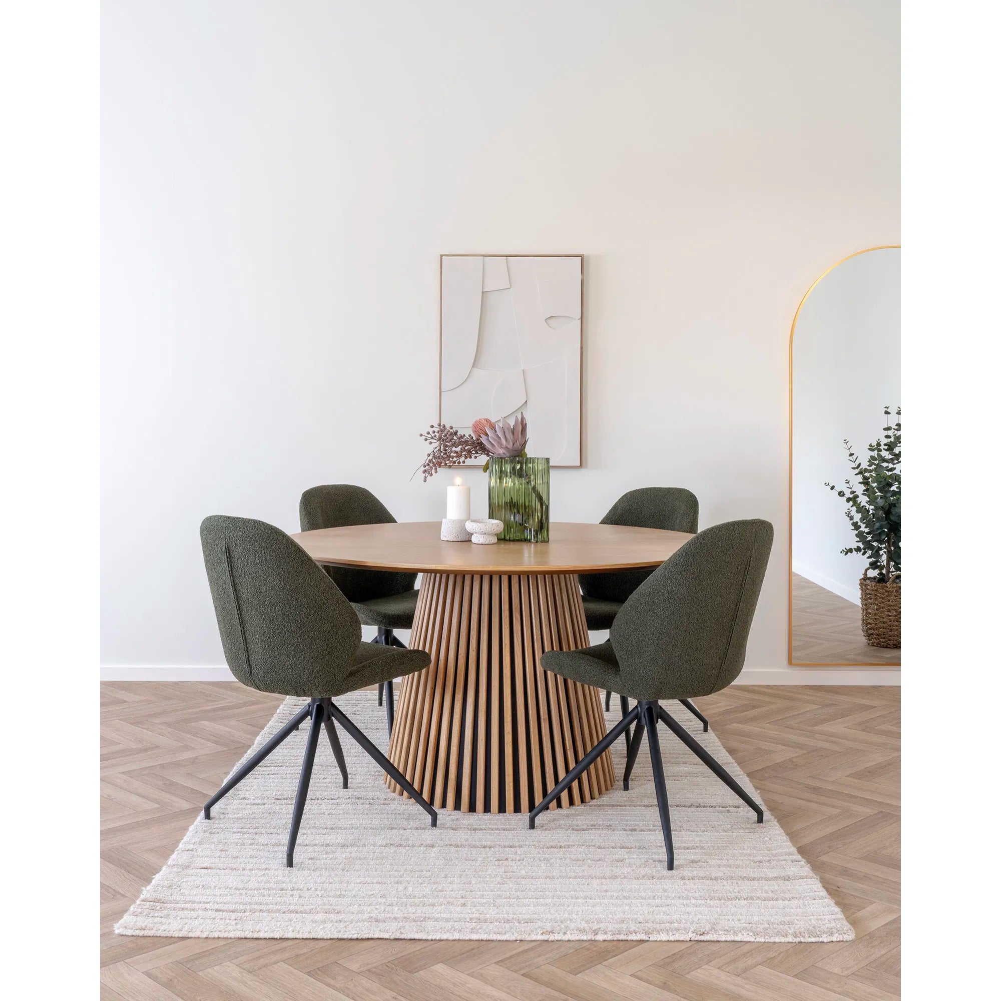 2er Set - Designer Stuhl Lissabon Bouclé mit Drehfunktion