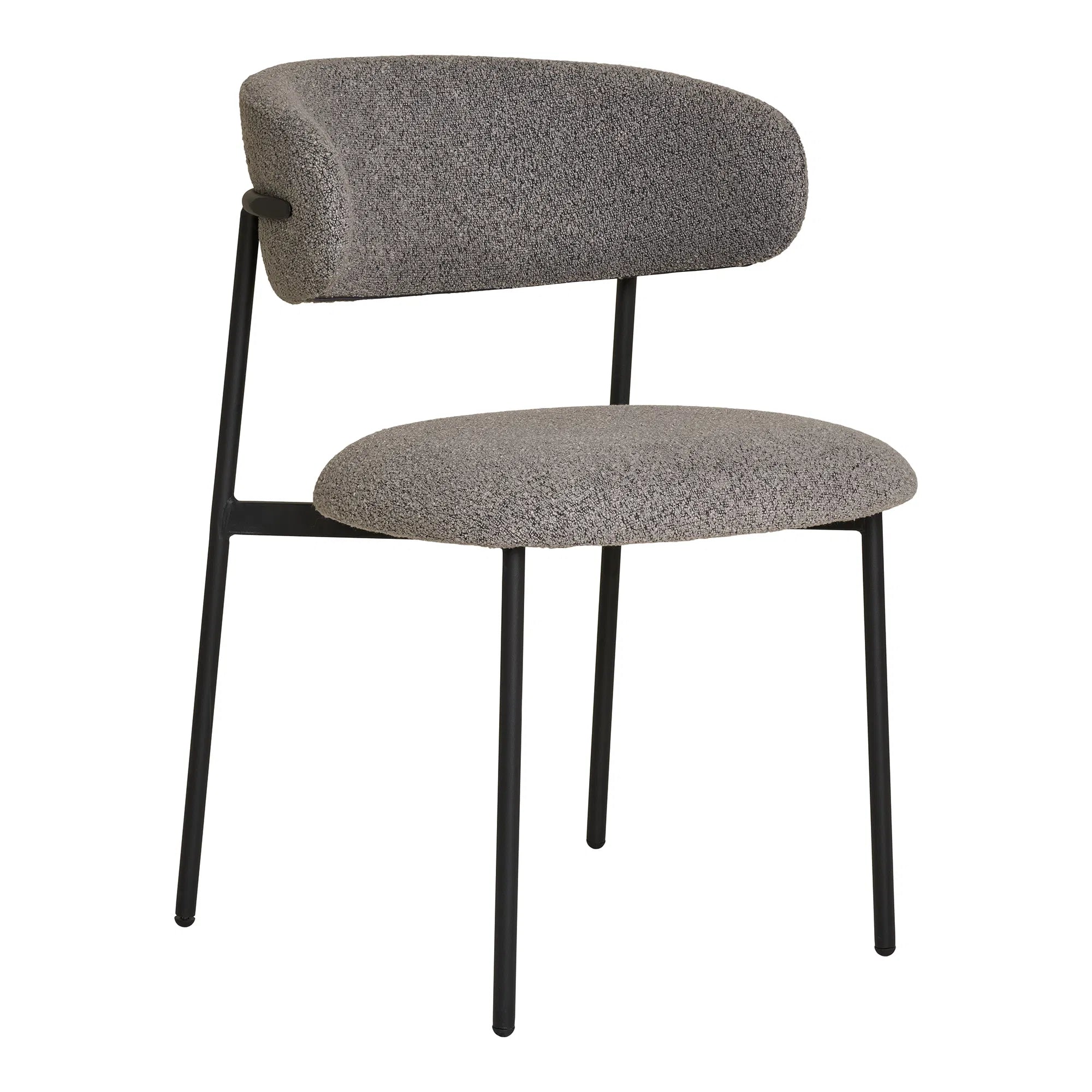 2er Set - Designer Stuhl Lorezo Bouclé Grau