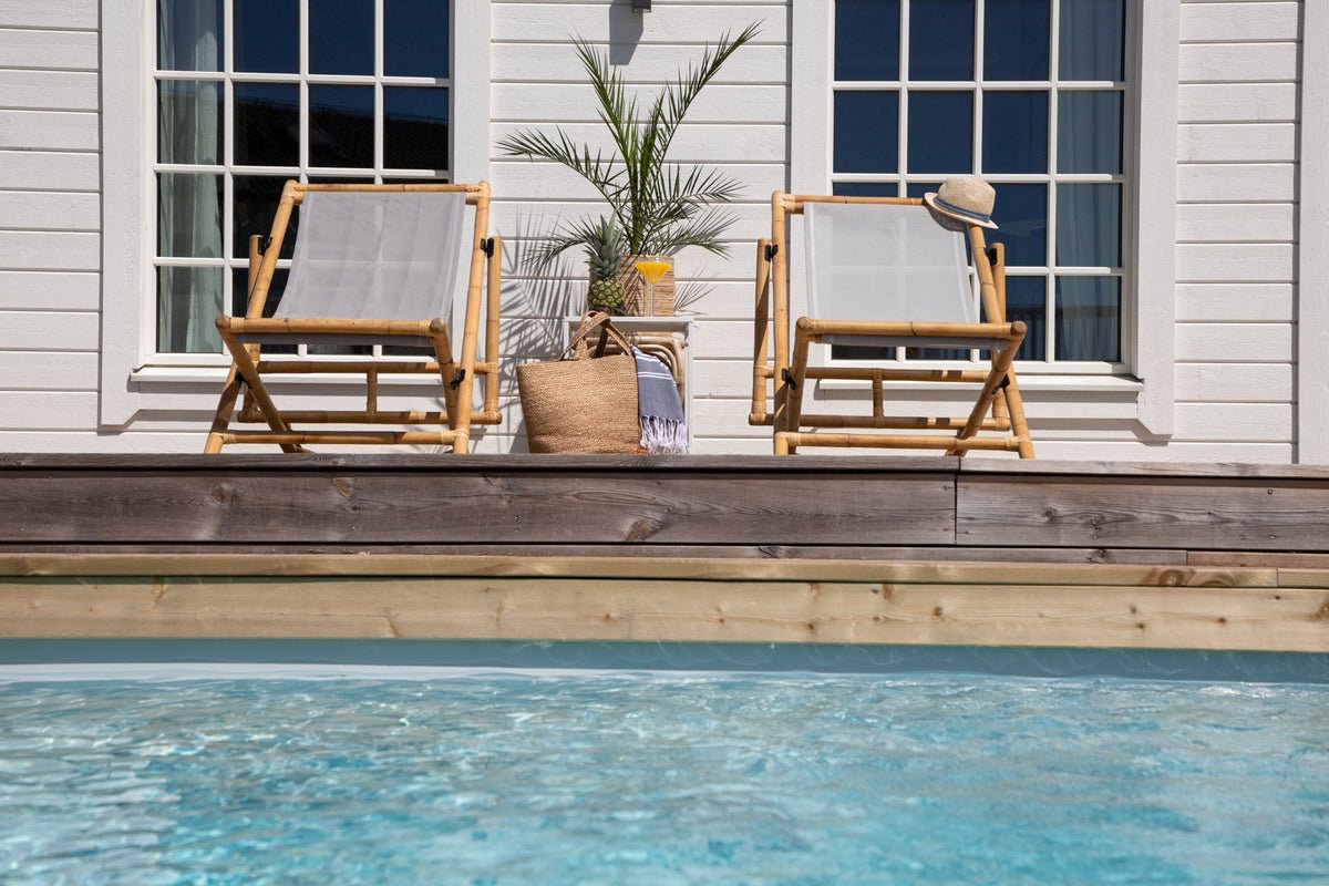 Záhradné lehátko Coco - z ratanu a textilénu v prírodnom vzhľade