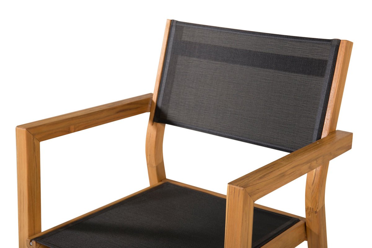 Sada 2 ks - Záhradná stolička Florenz z textilénu/akácie