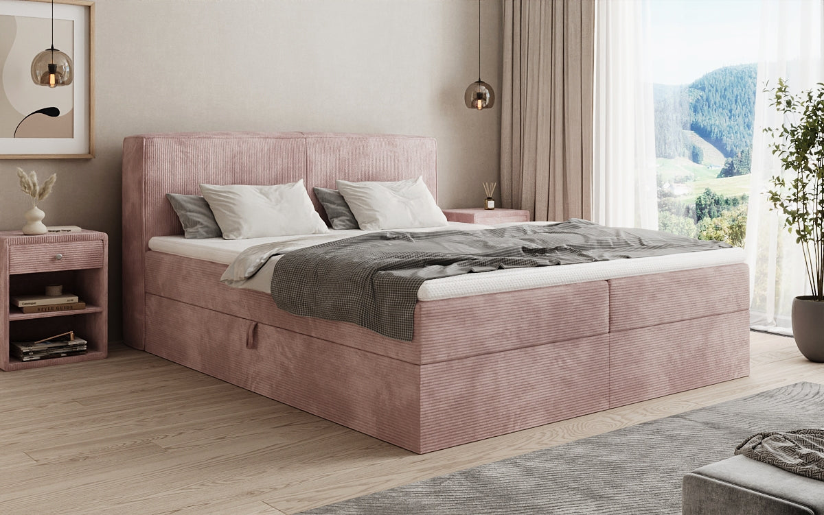 Boxspringbett Marea in Cord mit Stauraum