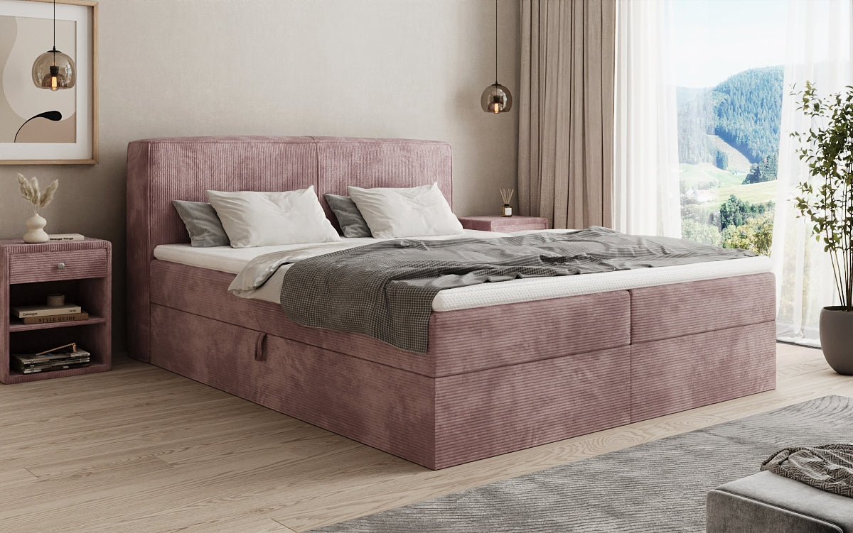 Boxspringbett Marea in Cord mit Stauraum