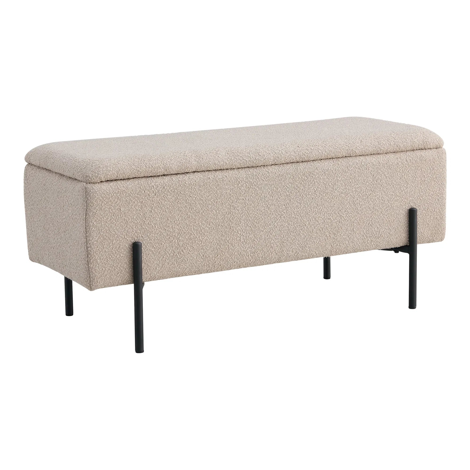 Lavica Lora Bouclé Beige so stauraumom