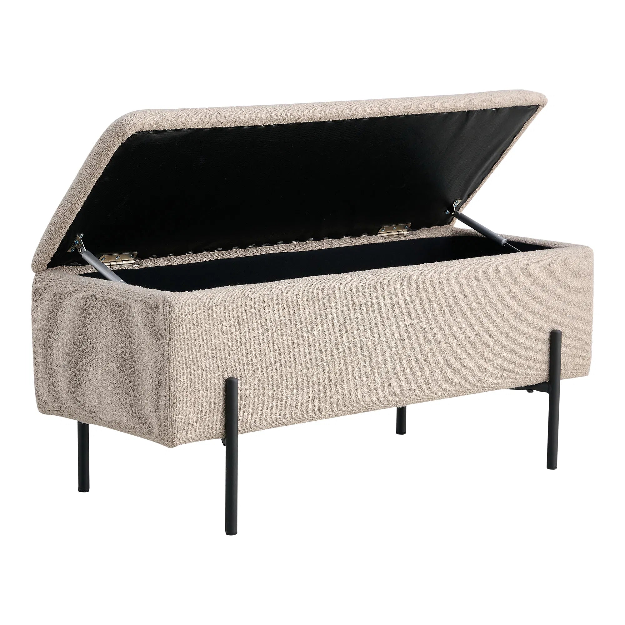 Lavica Lora Bouclé Beige so stauraumom