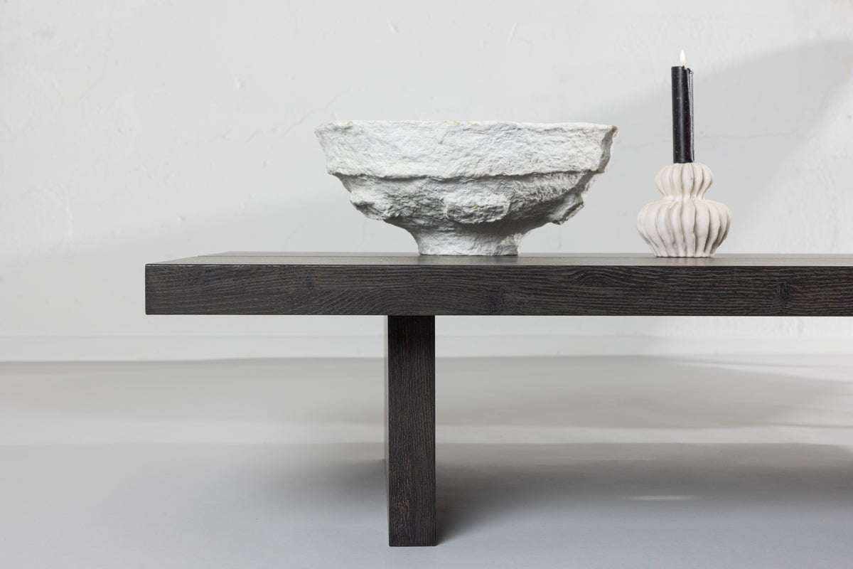 Konferenčný stolík Lannister - v moka farbe s dreveným vzhľadom