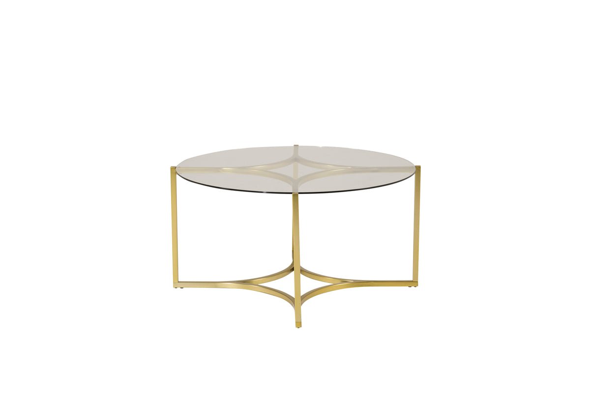 Konferenčný stolík Goldi - s okrúhlou sklenenou doskou