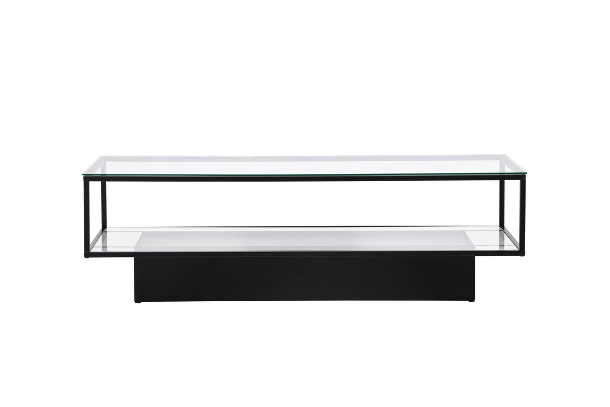Couchtisch Lanera - mit Glasflächen und Stahlkorpus