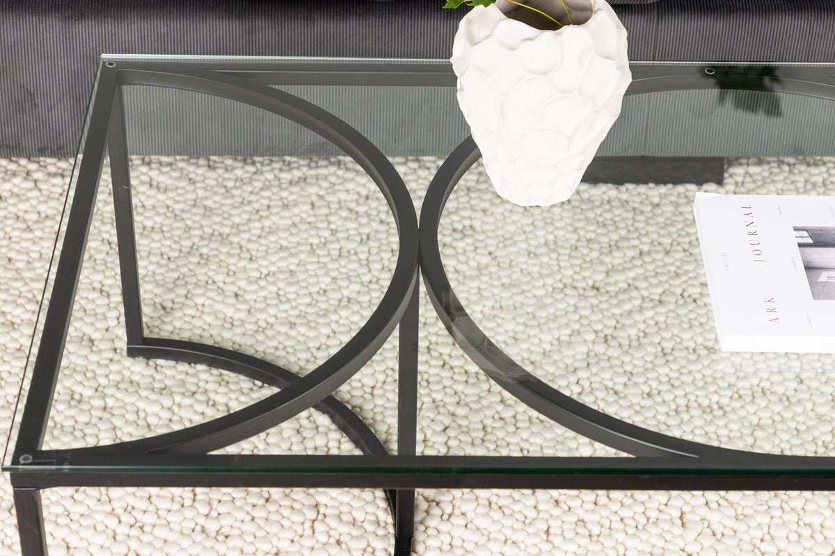 Konferenčný stolík Jordo - v dvoch veľkostiach s doskou z skla