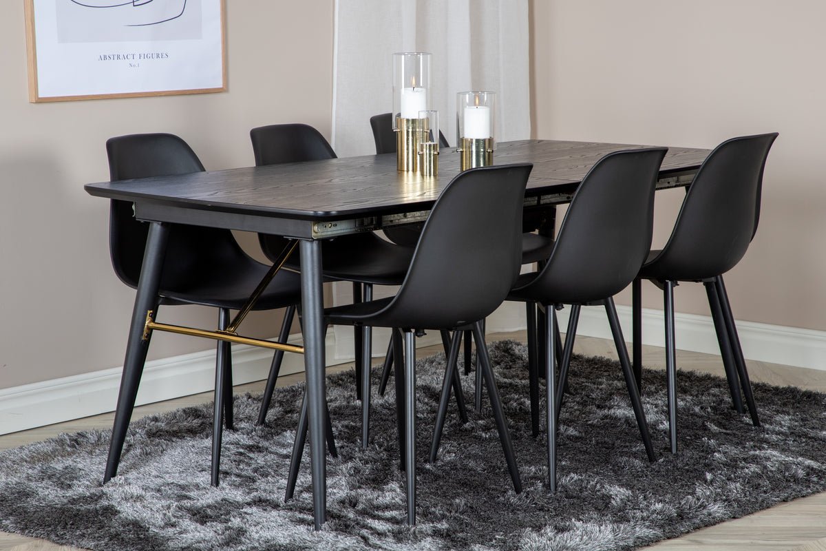 Esstisch Ilyra - elegante Messingdetails und Holzoptik