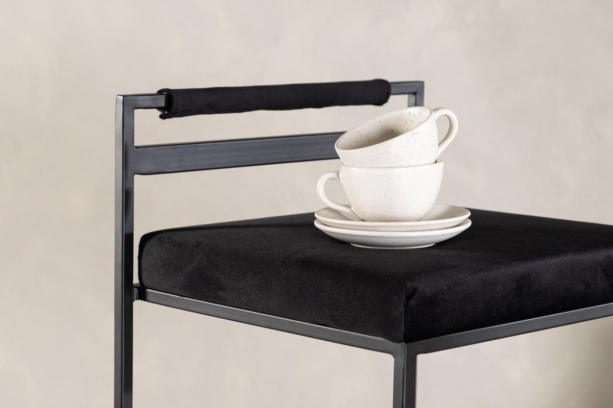 Sada 2 ks - Barové stoličky Ophelia s čiernym zamatom