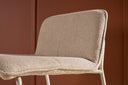 Sada 2 ks - Barové stoličky Adele s mäkkým poťahom z bouclé v béžovej farbe